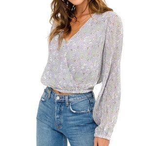 ASTR the Label Long Sleeve Pleated Blouse Size S